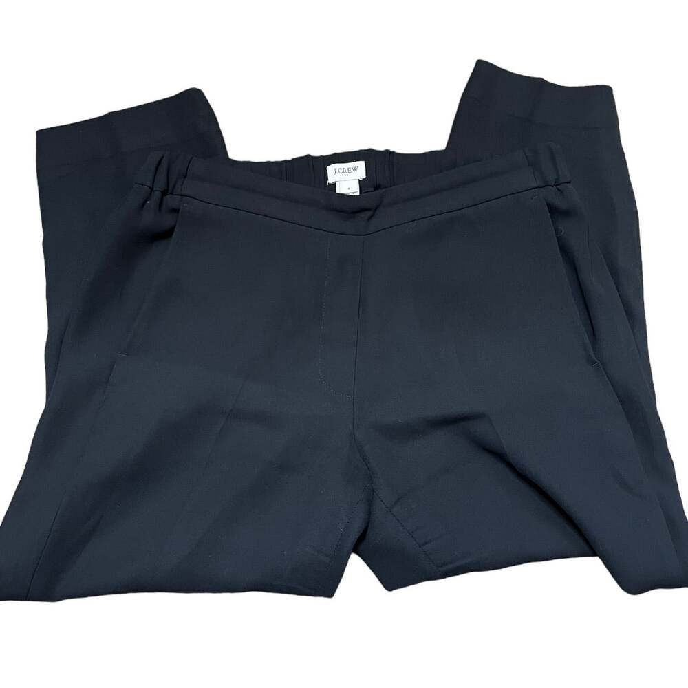 J.CREW black elastic waist pull on slacks dress pants size 4 measures L